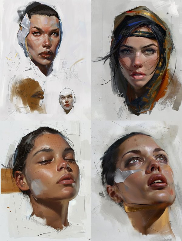 Digital Portrait Studies of Diverse Women