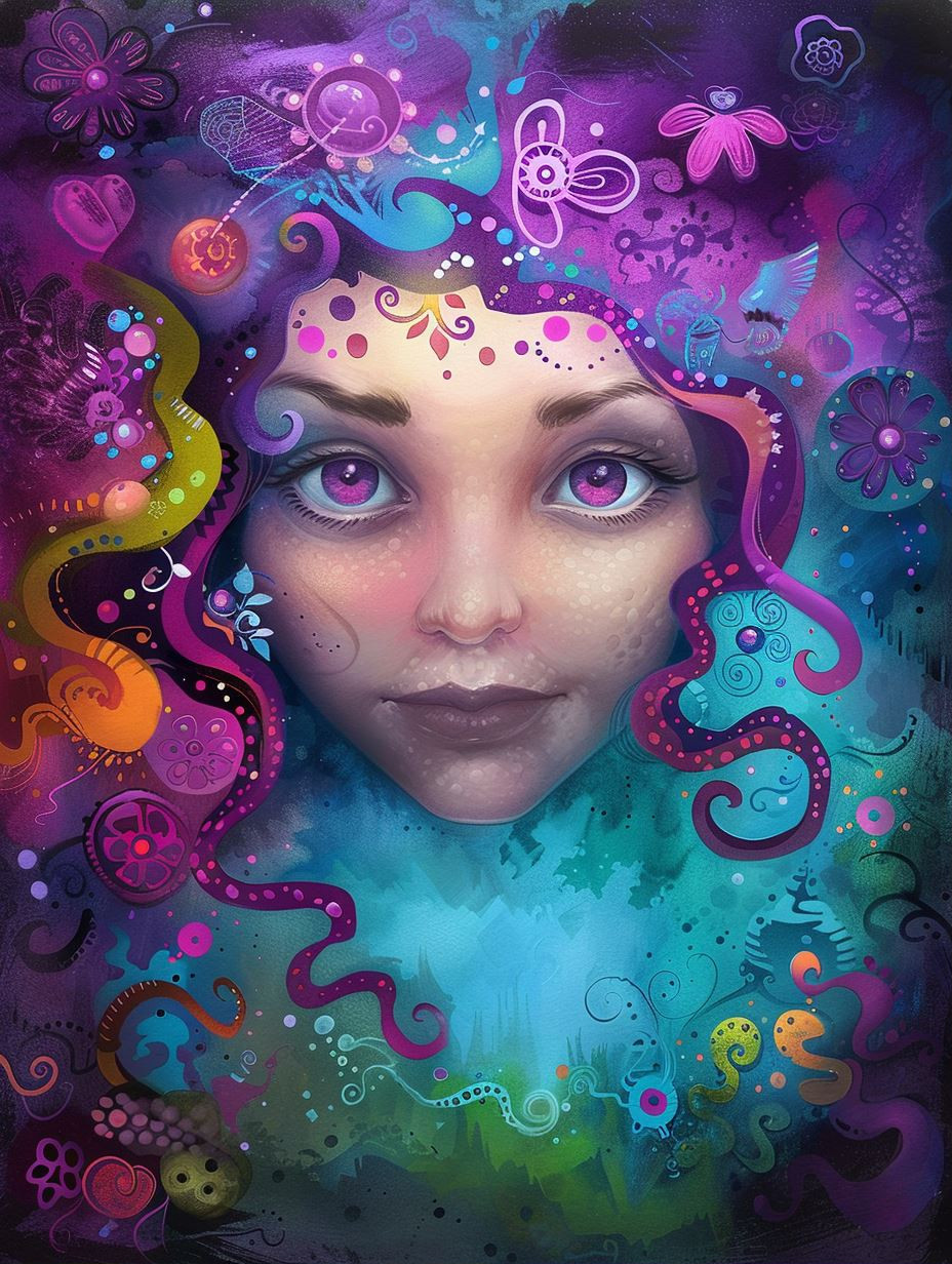 Psychedelic Dream of Violet Hues - Image 1