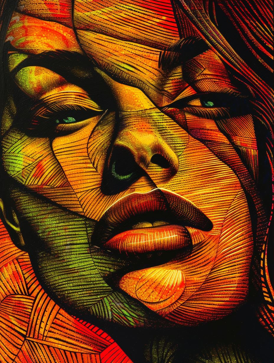 Vibrant Prismatic Portrait Study - Image 3