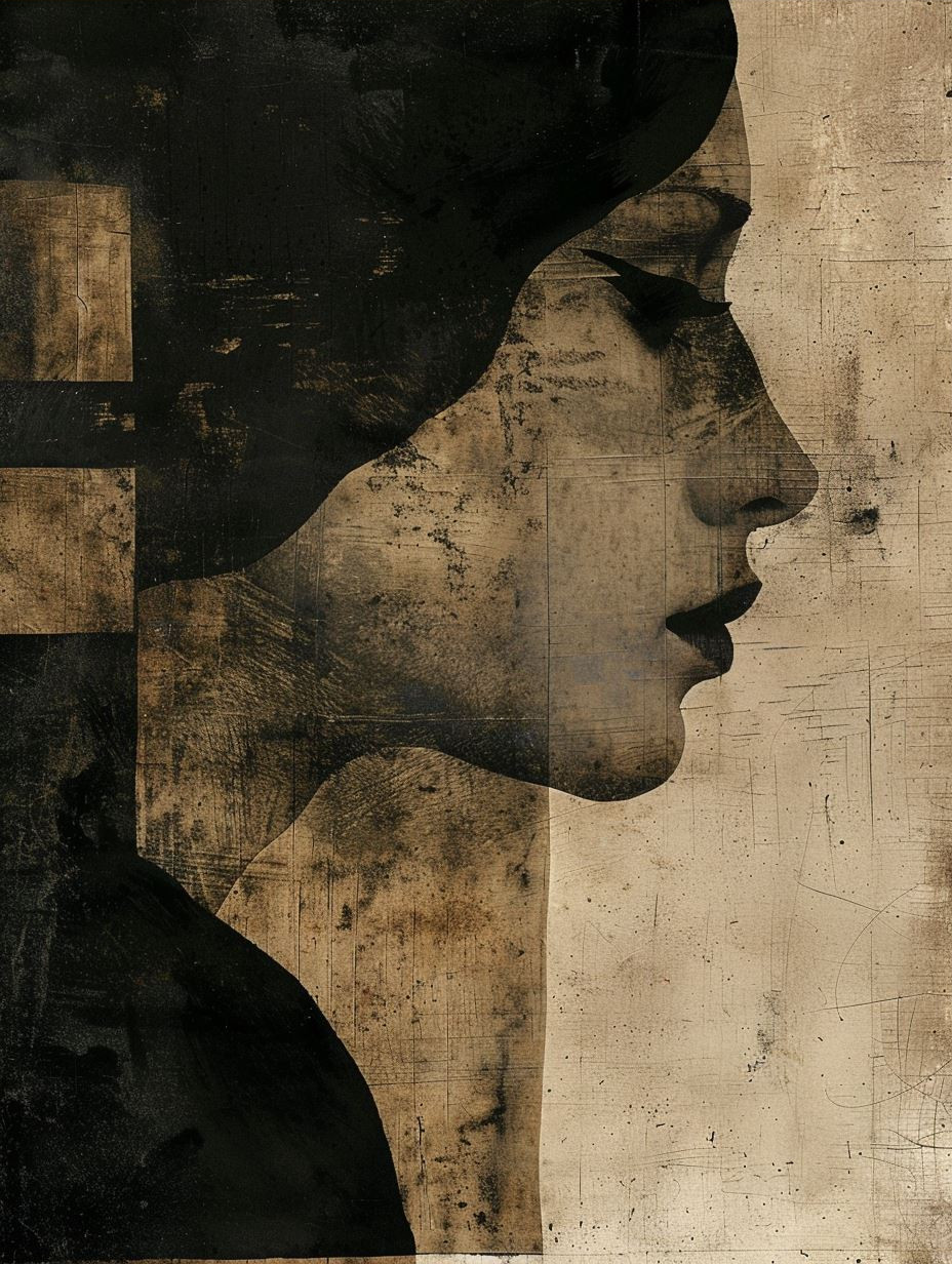 Fragmented Noir Vintage Portrait - Image 3