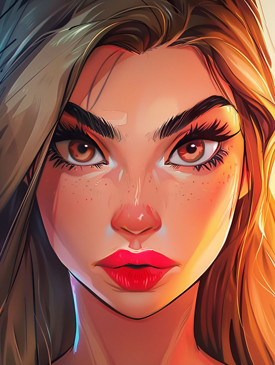 Vibrant Digital Portrait Study - Image 1