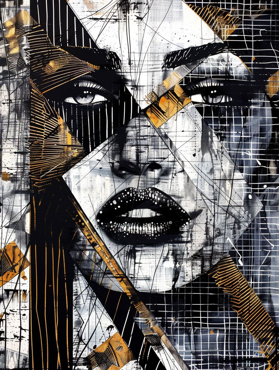 Fragmented Portraits in Abstract Lines - Image 4