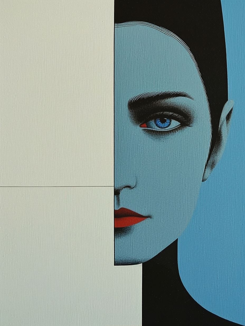 Fragmented Azure Portrait Study