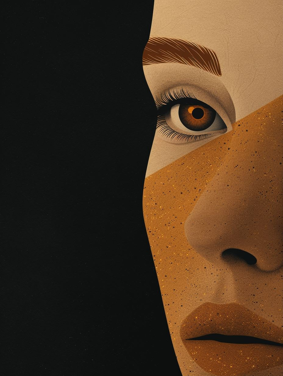 Golden Shadows Minimalist Portraiture - Image 1