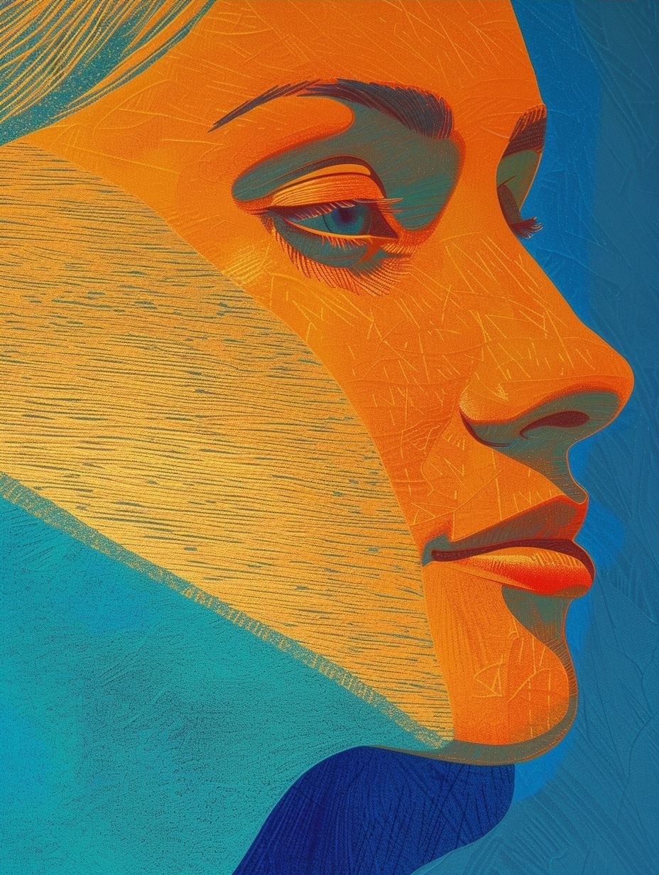 Vibrant Fragmented Portrait Study - Image 3