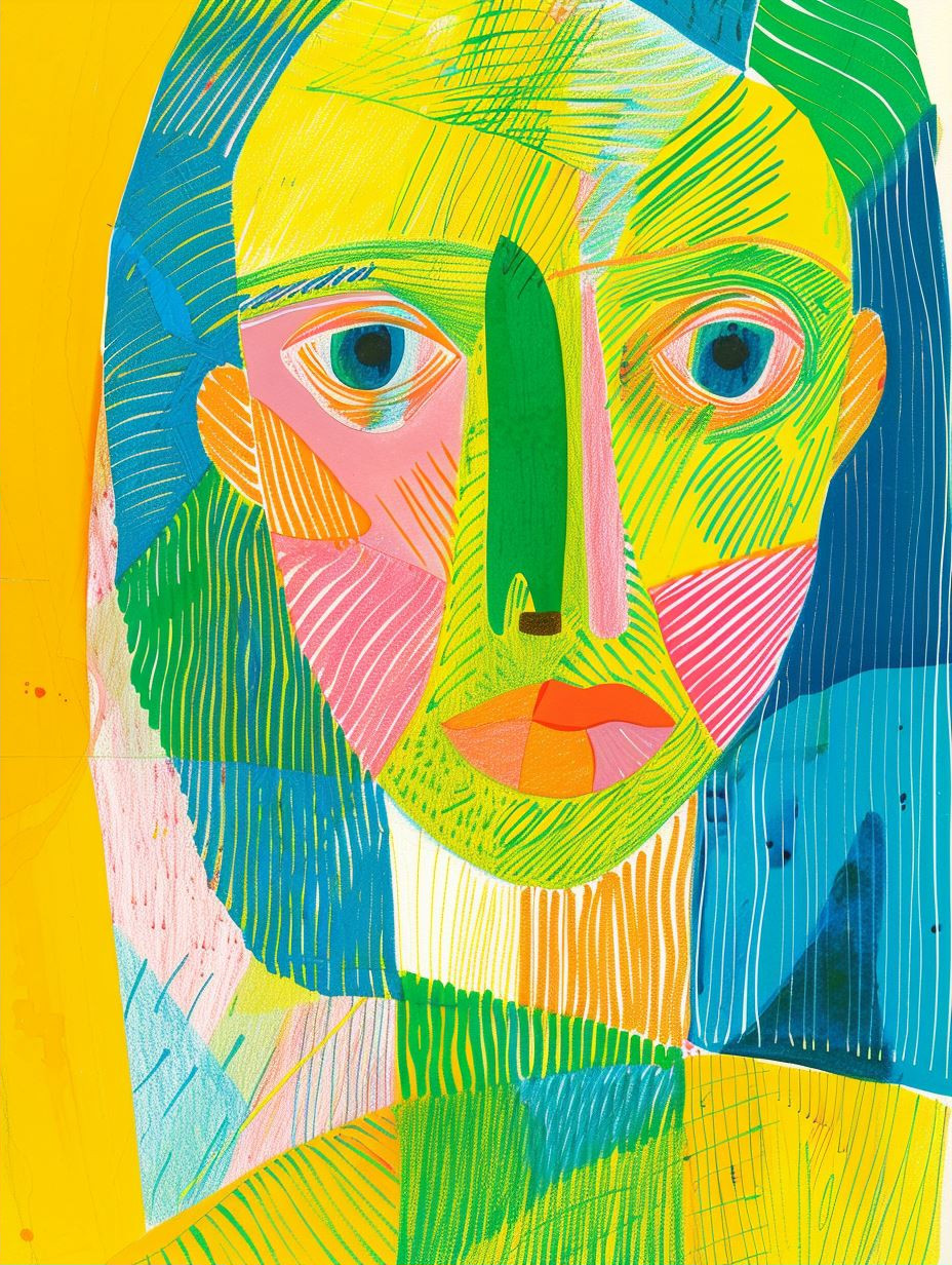 Vibrant Abstract Neo-Expressionist Portrait - Image 2