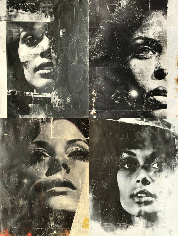 Fragmented Noir Urban Portrait