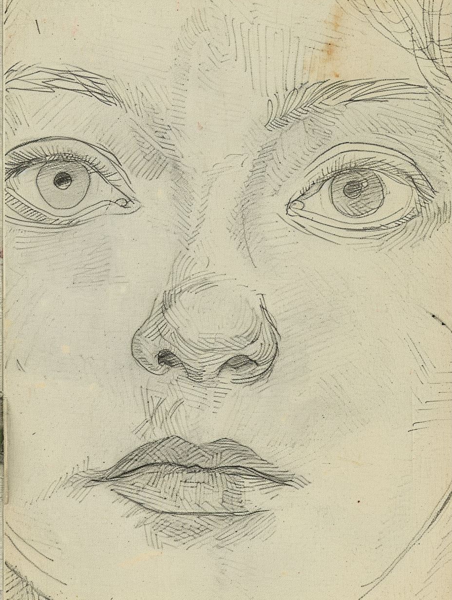 Vintage Graphite Portrait Study - Image 3