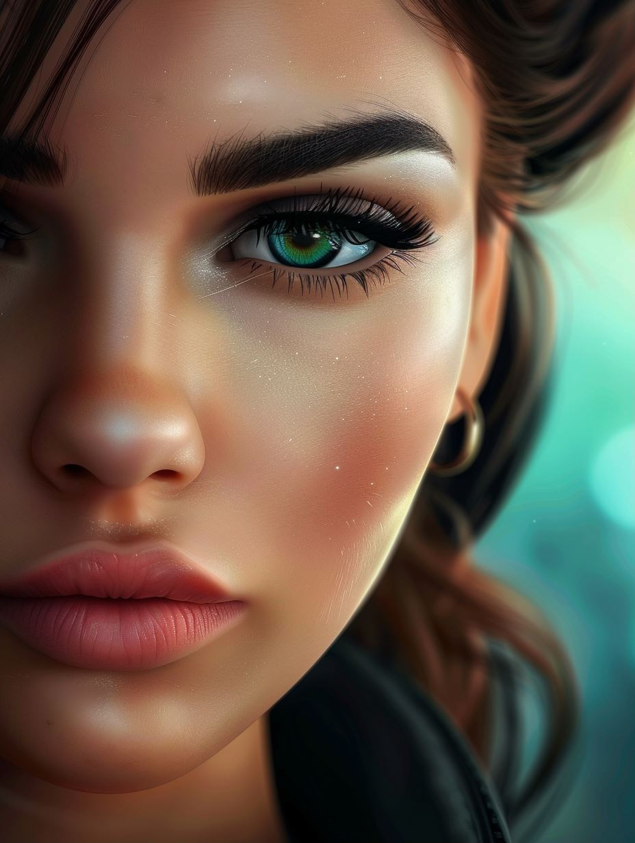 Ethereal Gazes: A Study in Digital Beauty - Image 1