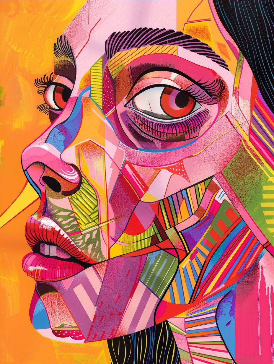 Vibrant Fragmented Psychedelic Portraits - Image 3