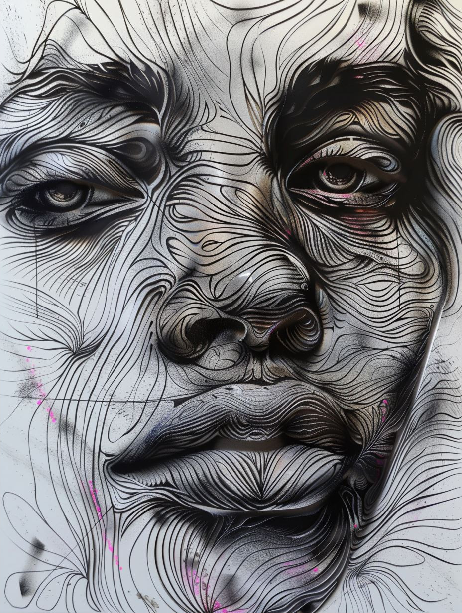 Surrealist Charcoal Portrait Studies - Image 2