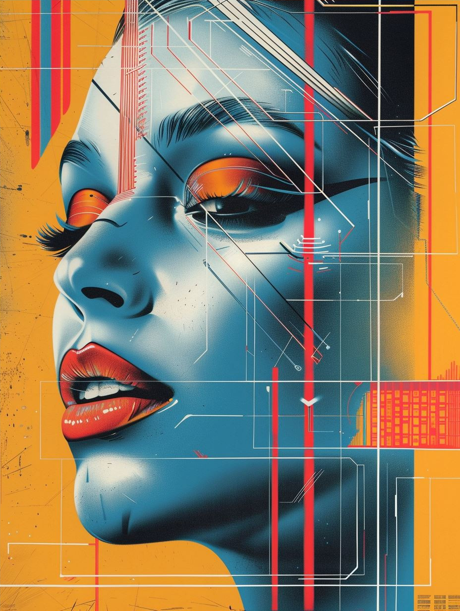 Cybernetic Neon Portrait Fusion - Image 4