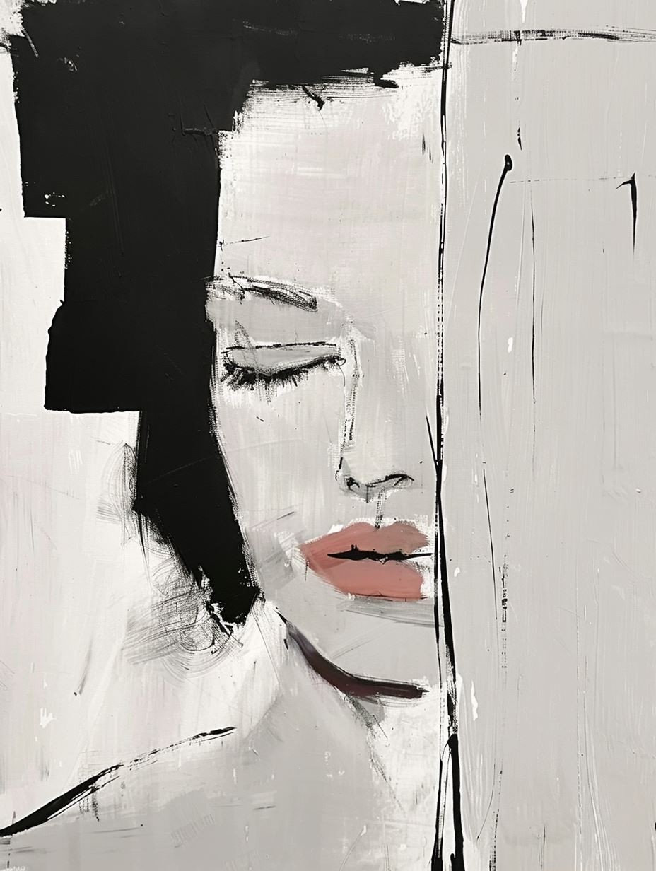Abstract Monochrome Feminine Grace