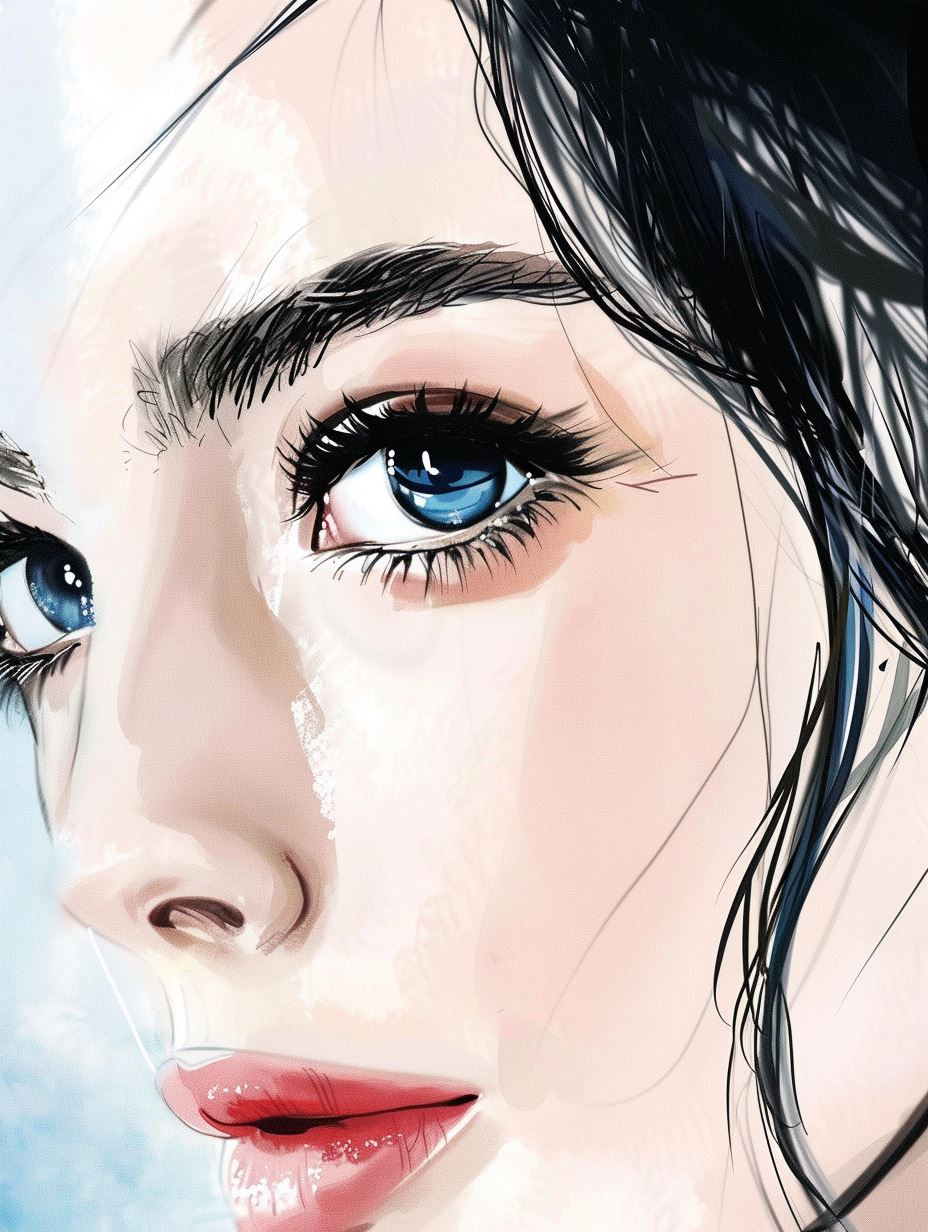 Azure Gaze Digital Portraits - Image 3