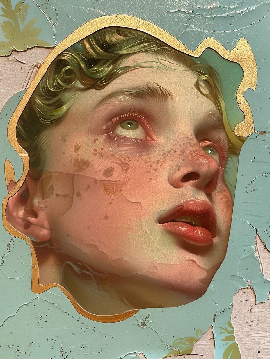 Vintage Porcelain Dream Portrait - Image 2
