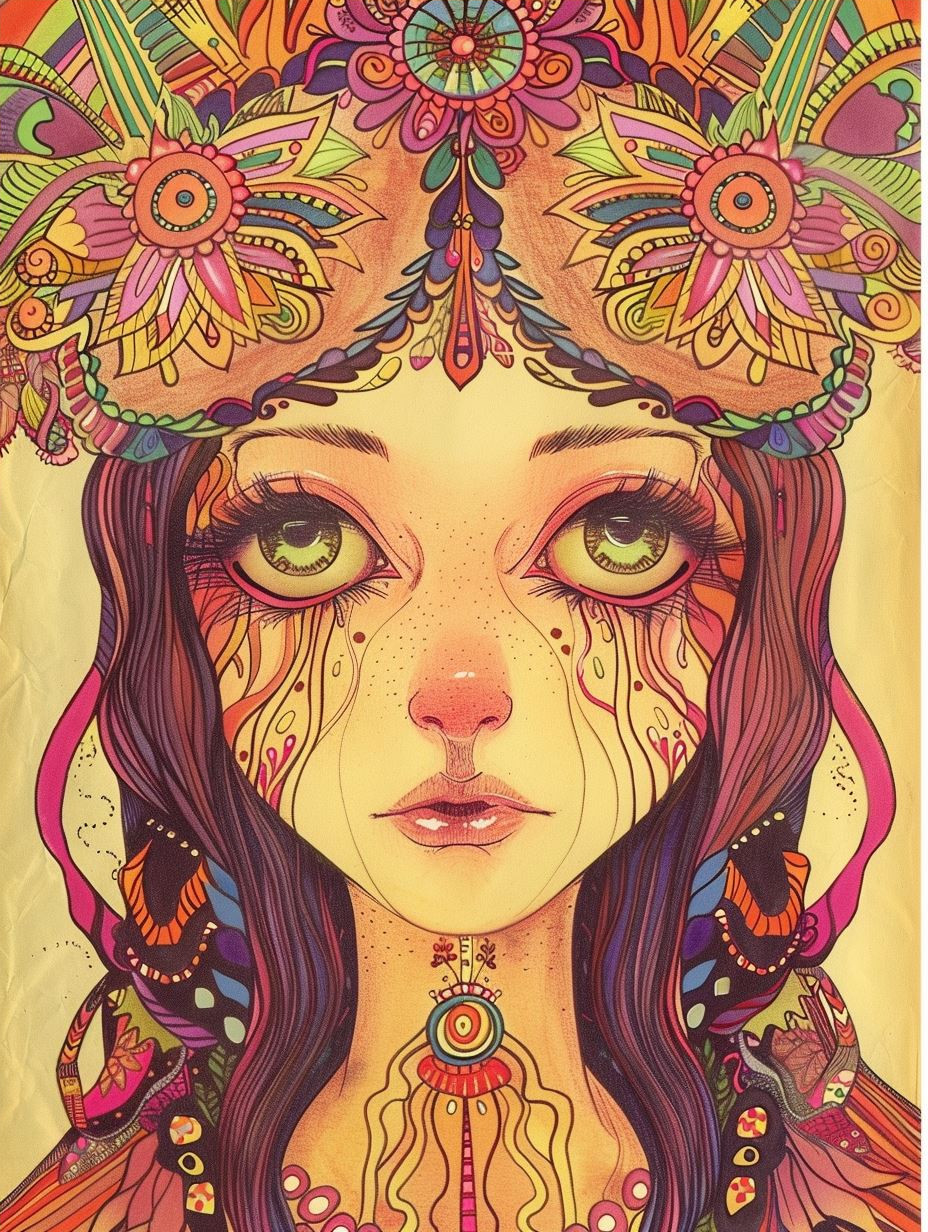 Ethereal Gaze of Golden Mandalas - Image 4
