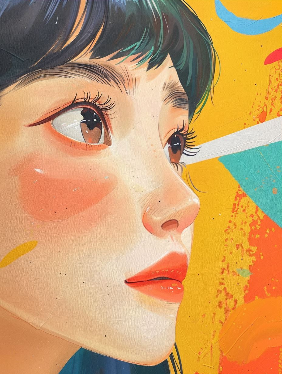 Vibrant Anime Portrait Study - Image 3