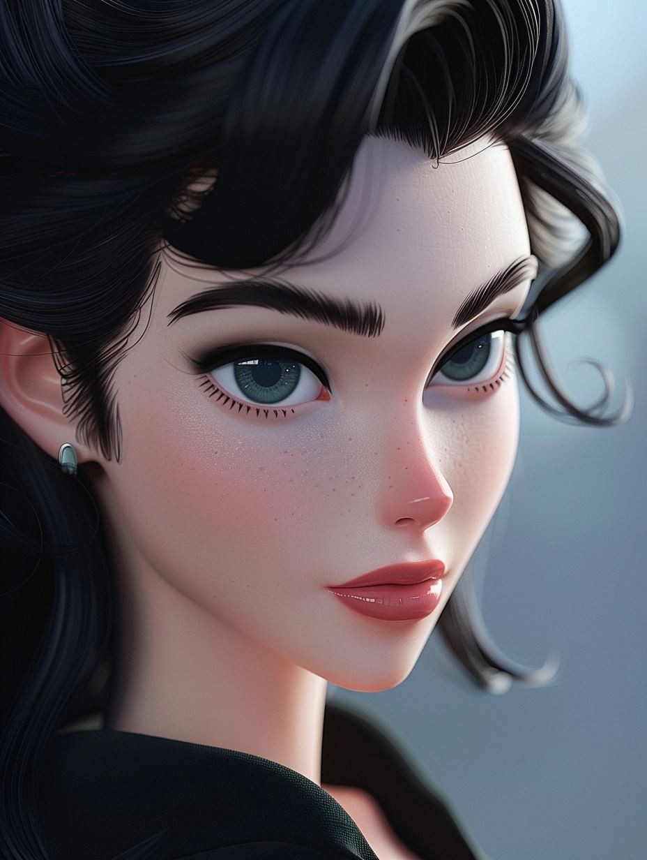 Ethereal Gaze in Velvet Shadows - Image 2