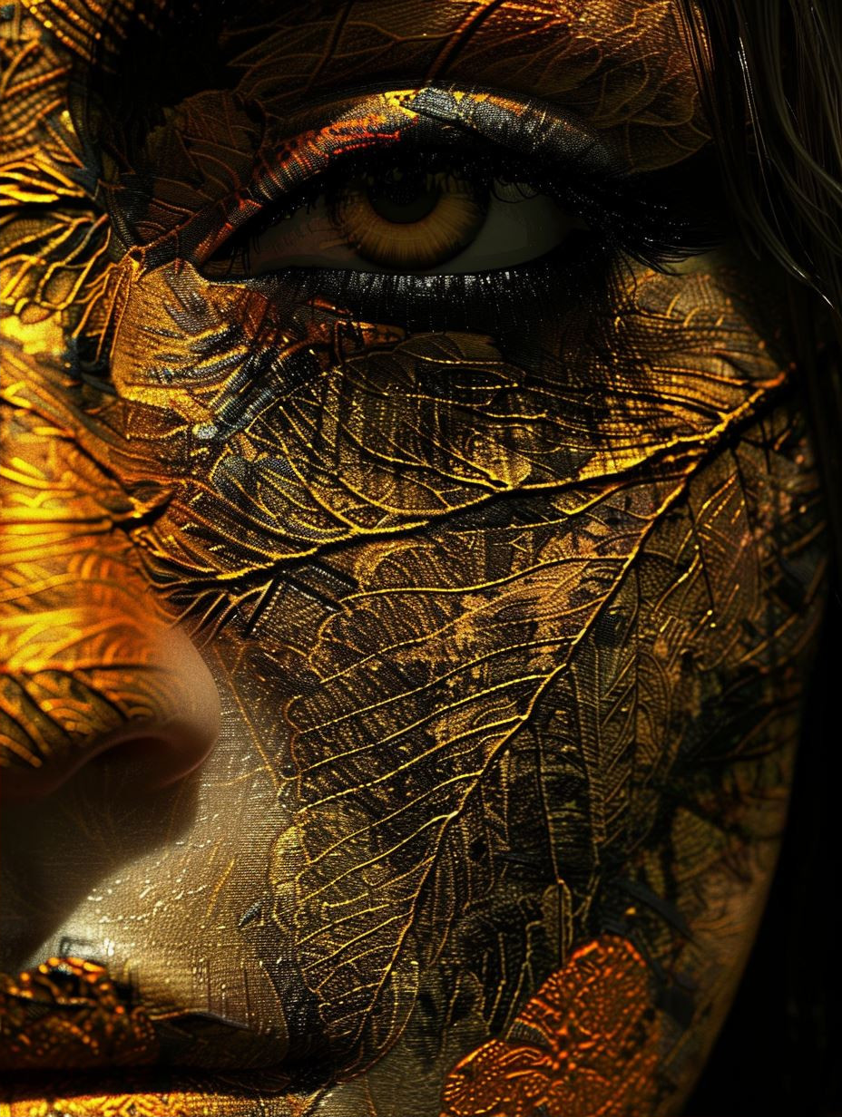 Gilded Texture Human Portrait - Image 2