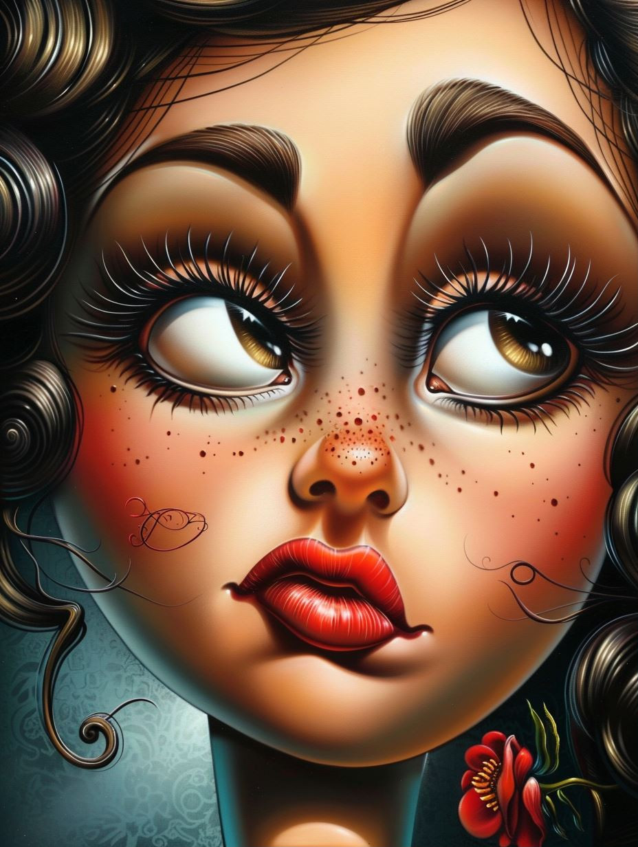 Whimsical Vintage Doll Portrait