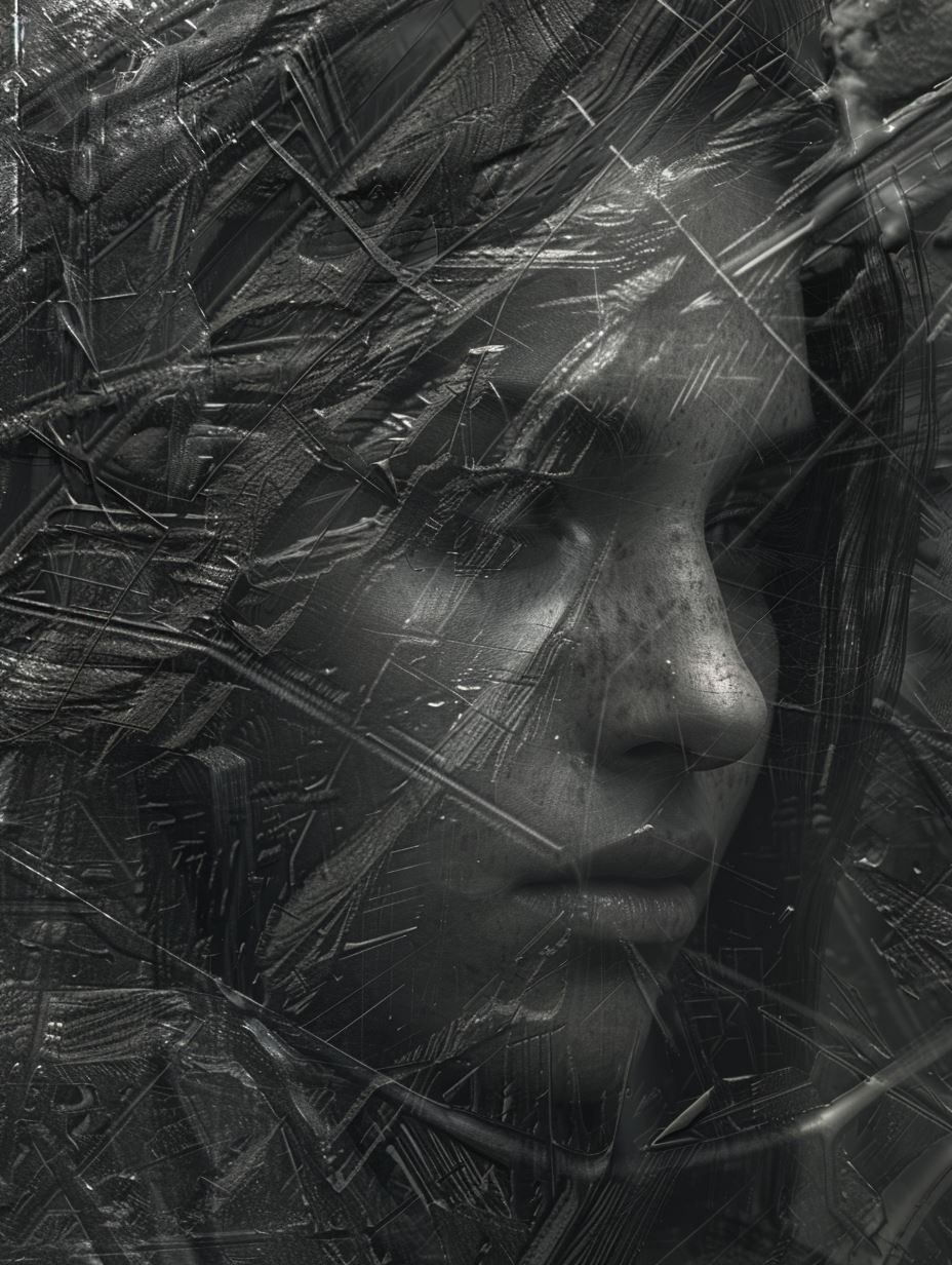 Frozen Gaze Through Shattered Glass - Image 1