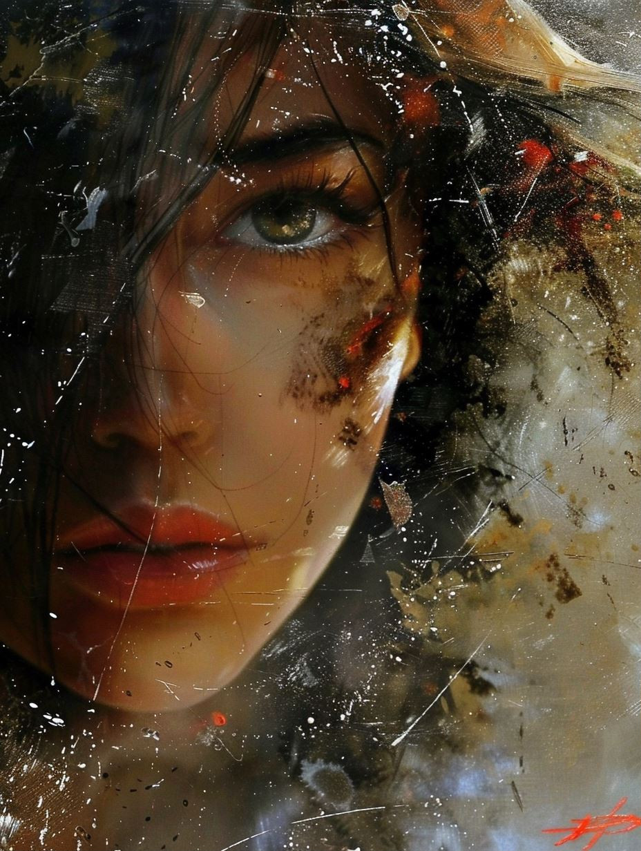 Gritty Ethereal Portrait in Chaos - Image 1