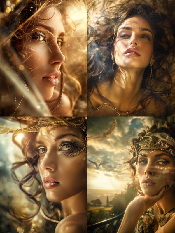 Golden Ethereal Goddess Portraits