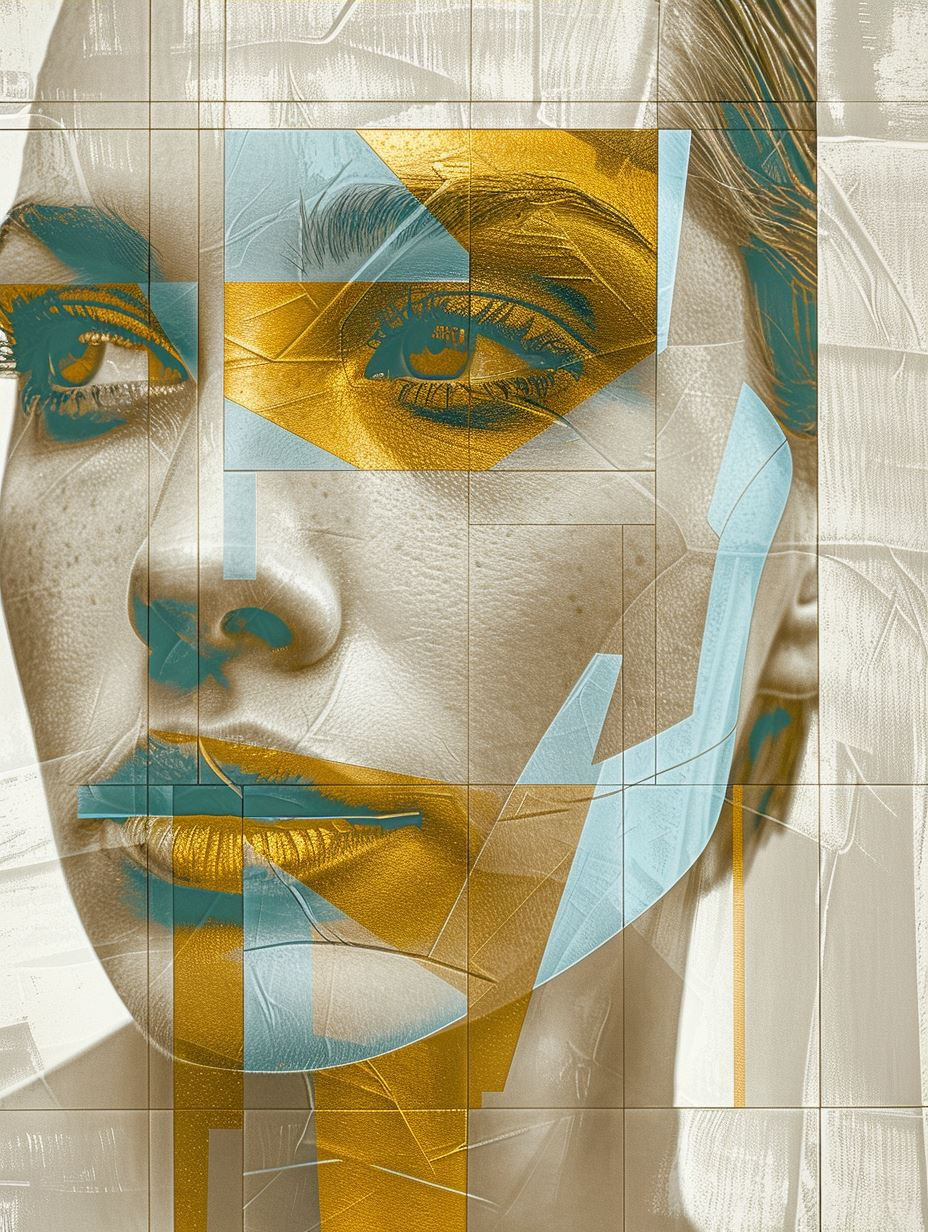 Fragmented Portraits in Ochre Tones - Image 4