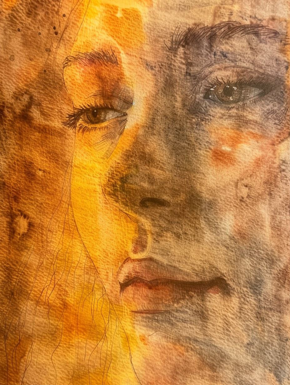 Golden Hues of a Divided Soul - Image 1