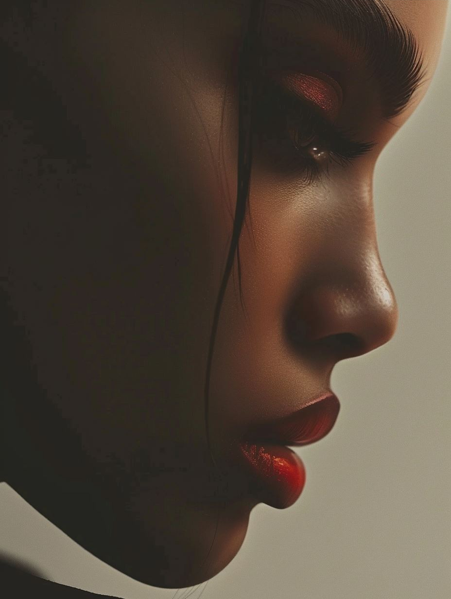 Crimson Lips Cinematic Portraiture - Image 3