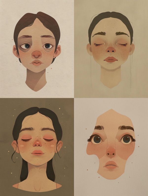 Soft Minimalist Digital Portrait Study