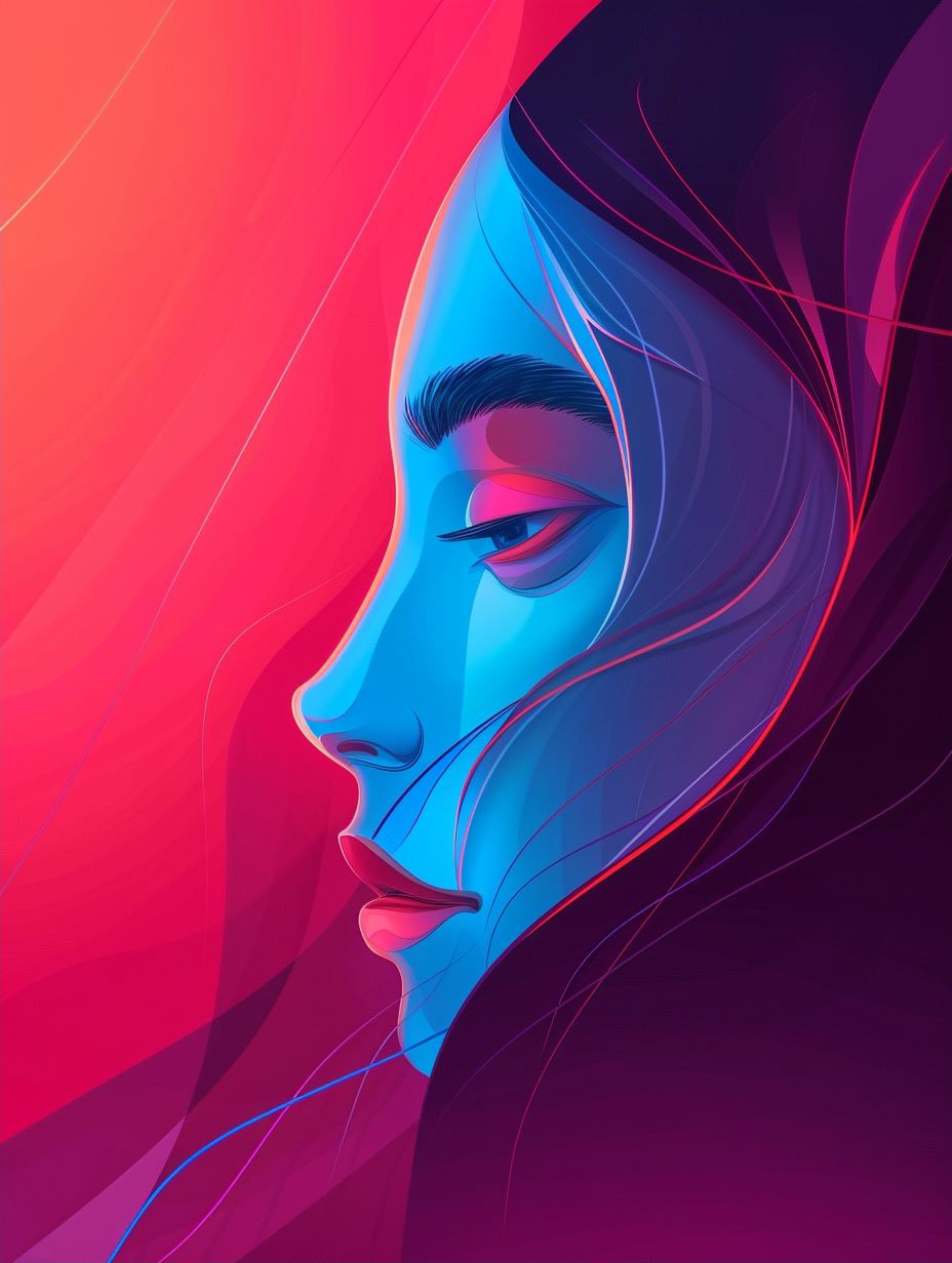 Neon Dreams: Ethereal Blue Portraits - Image 2