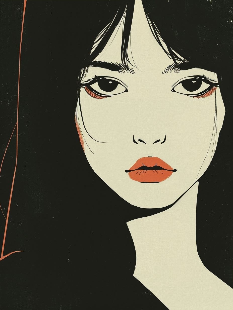Melancholic Noir Manga Portrait - Image 3