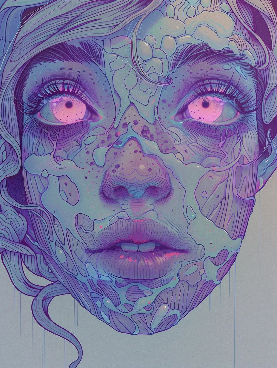 Surreal Neon Psychedelic Portraits - Image 1