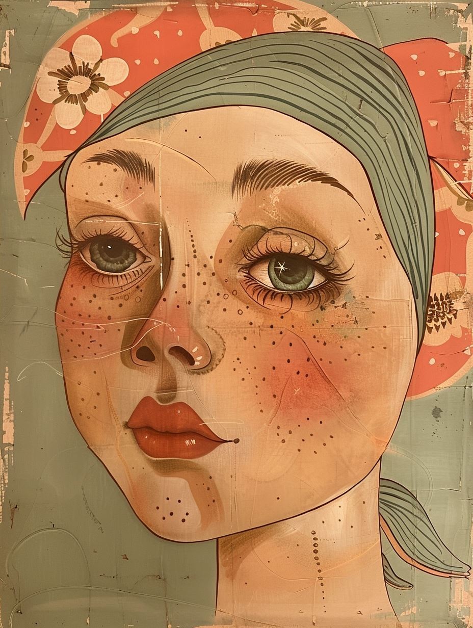 Vintage Floral Portraits on Wood - Image 4