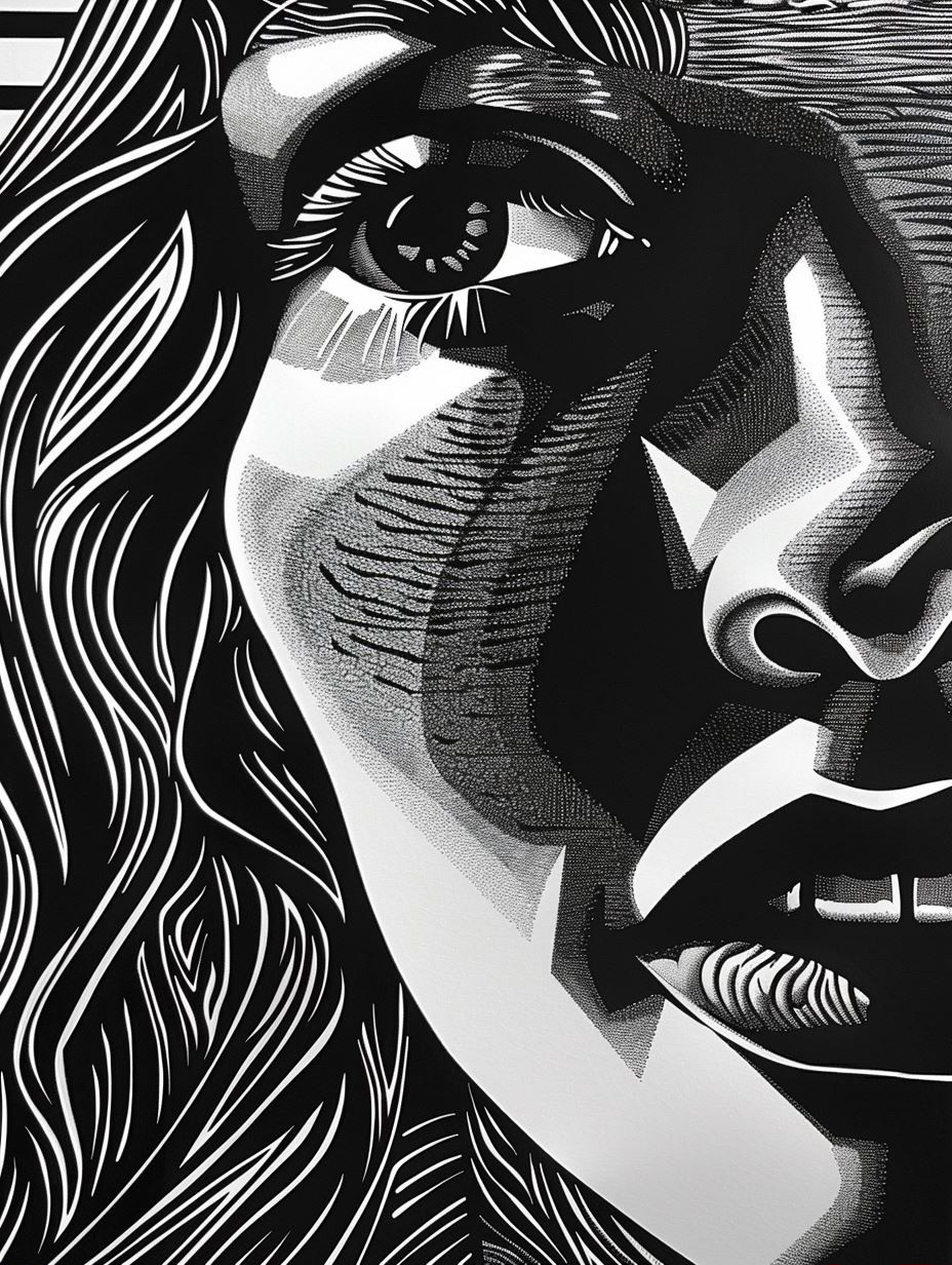 Dramatic Monochrome Linear Portraits - Image 1