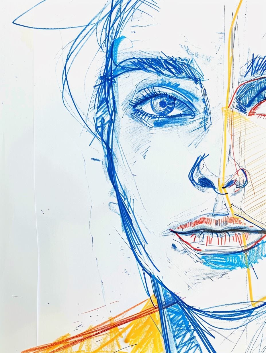 Ethereal Sketch of Azure Gaze - Image 4