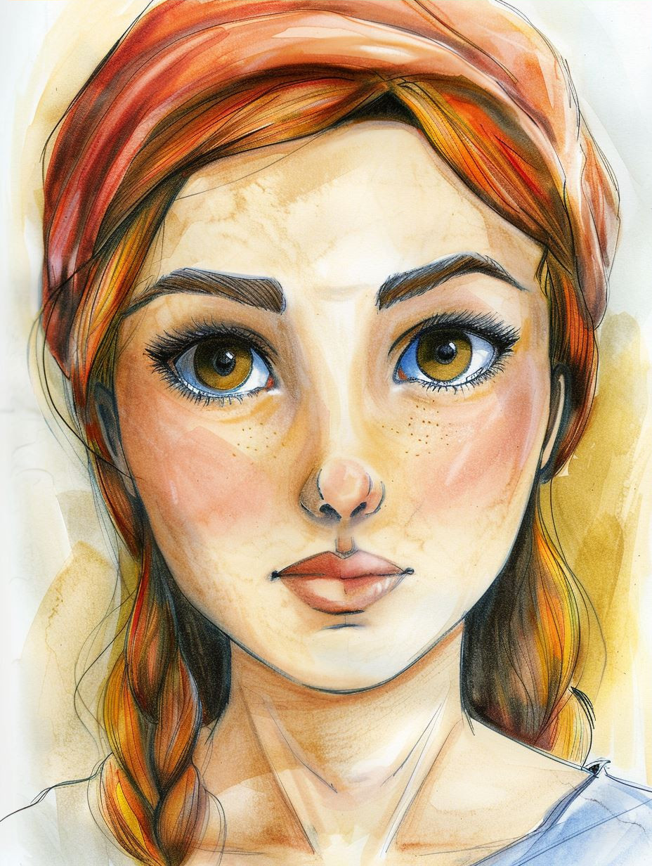 Vibrant Colored Pencil Portrait - Image 3