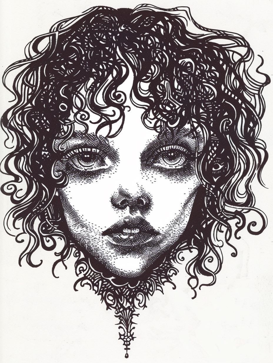 Intricate Gothic Ink Portrait