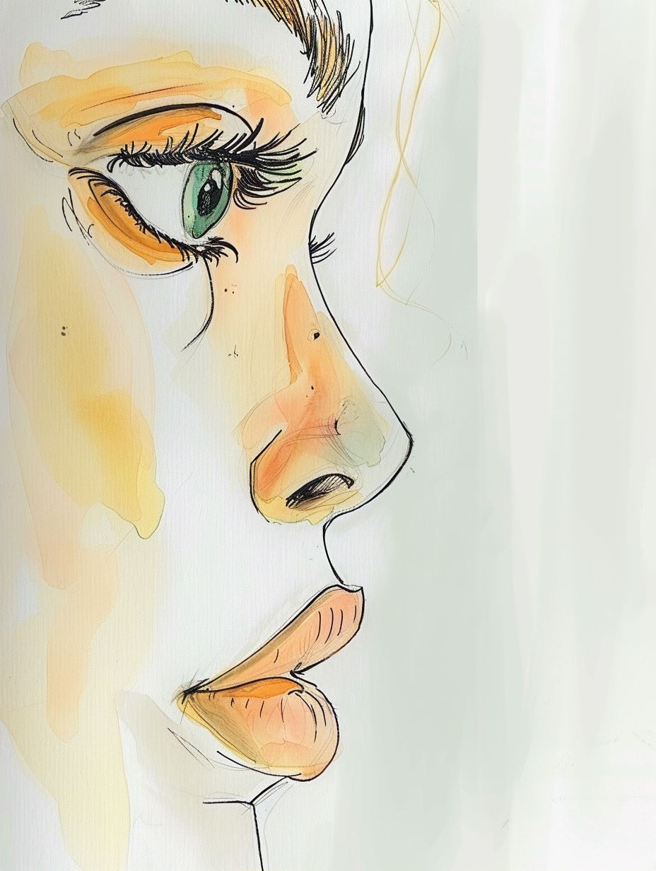 Golden Watercolor Gaze - Image 1