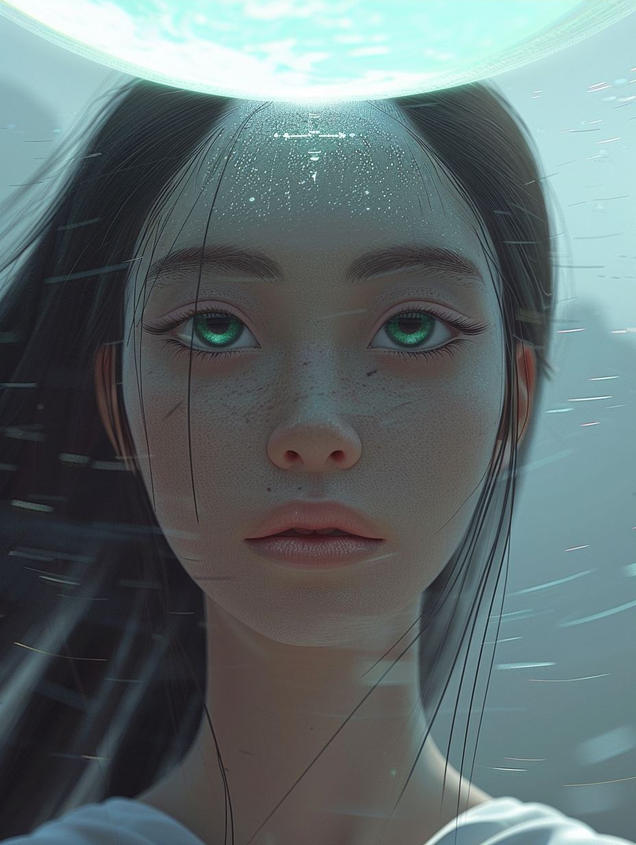 Ethereal Gaze of Digital Solitude - Image 3
