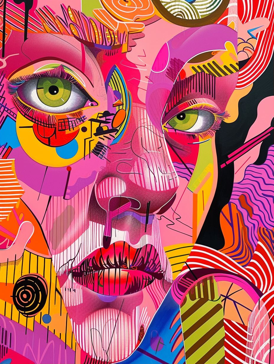 Vibrant Fragmented Psychedelic Portraits - Image 1