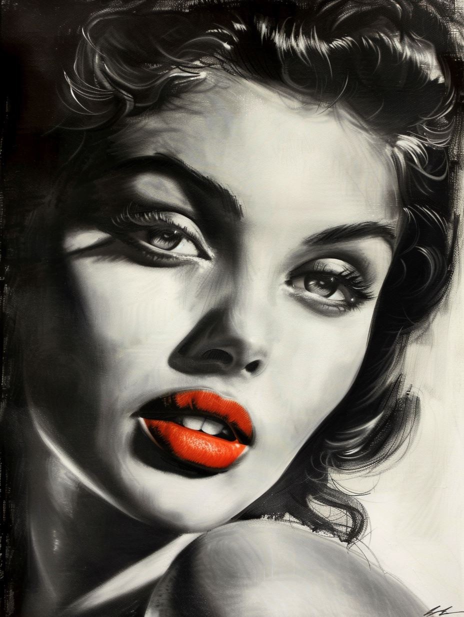 Noir Elegance with Crimson Accents - Image 1