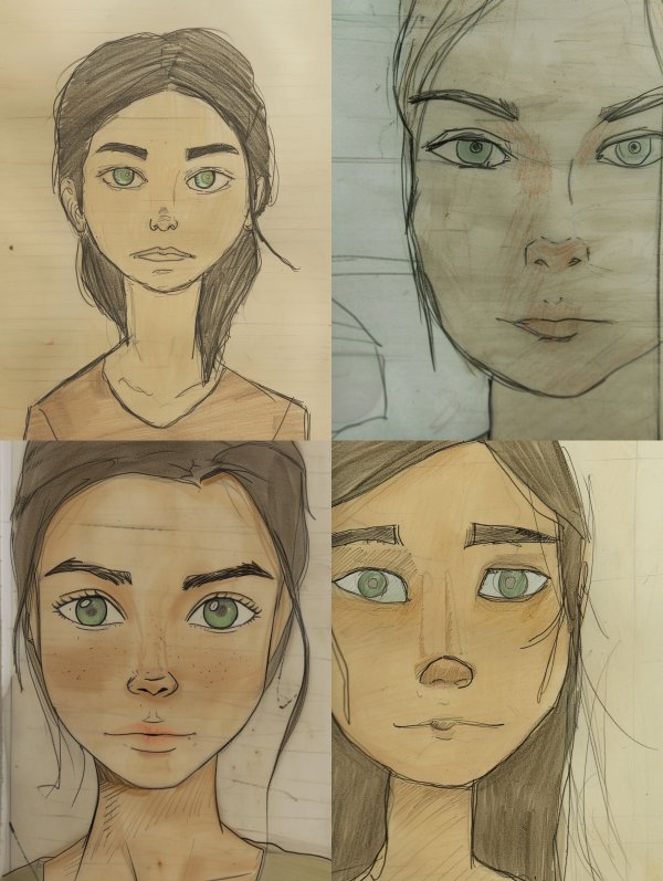 Hand Drawn Character Study Sketches