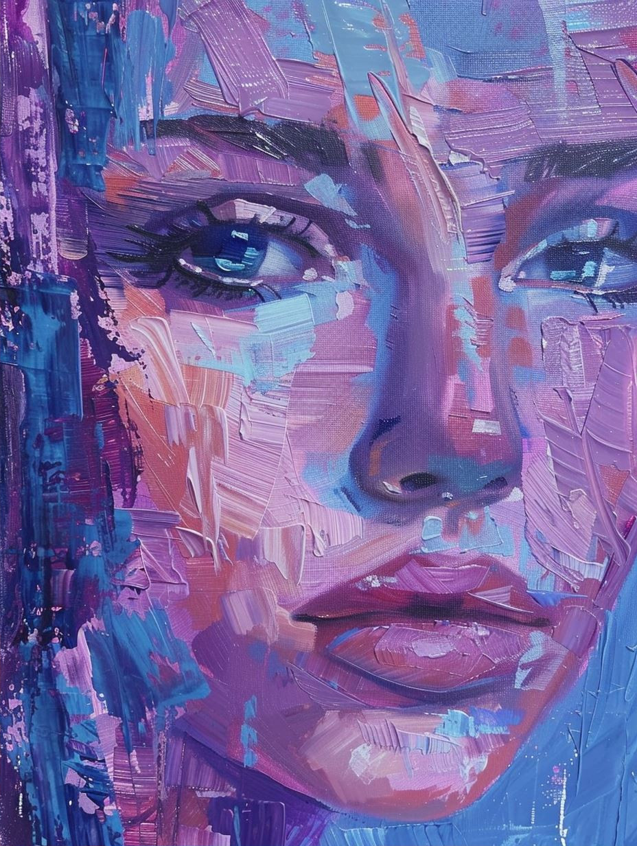 Vibrant Palette Knife Portraiture - Image 2