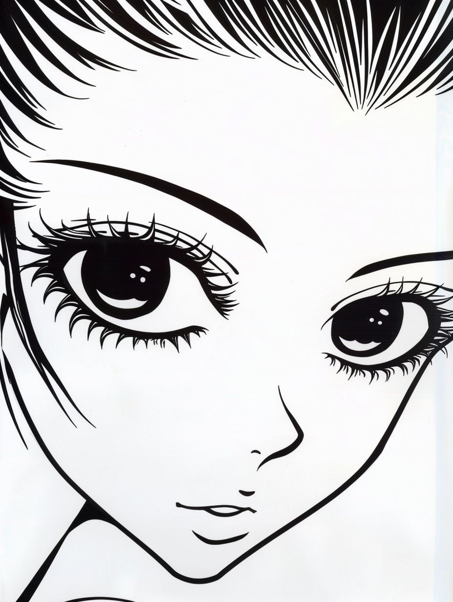 Elegant Shojo Manga Portrait Study - Image 2