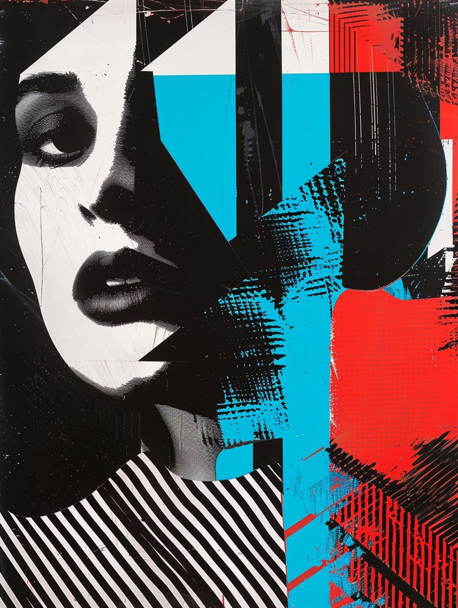 Fragmented Gaze in Neon Contrast - Image 3