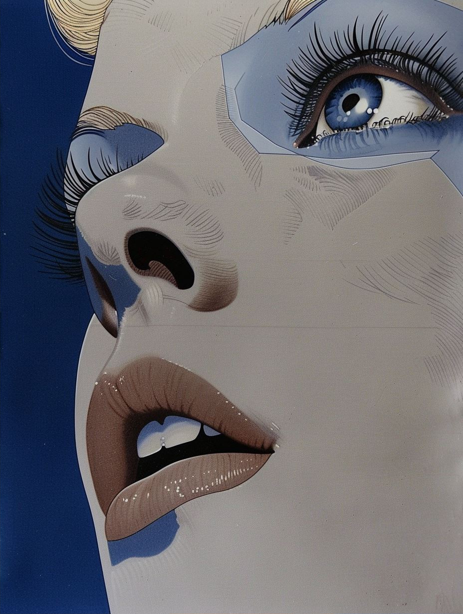Azure Visions: A Study of Modern Faces - Image 2