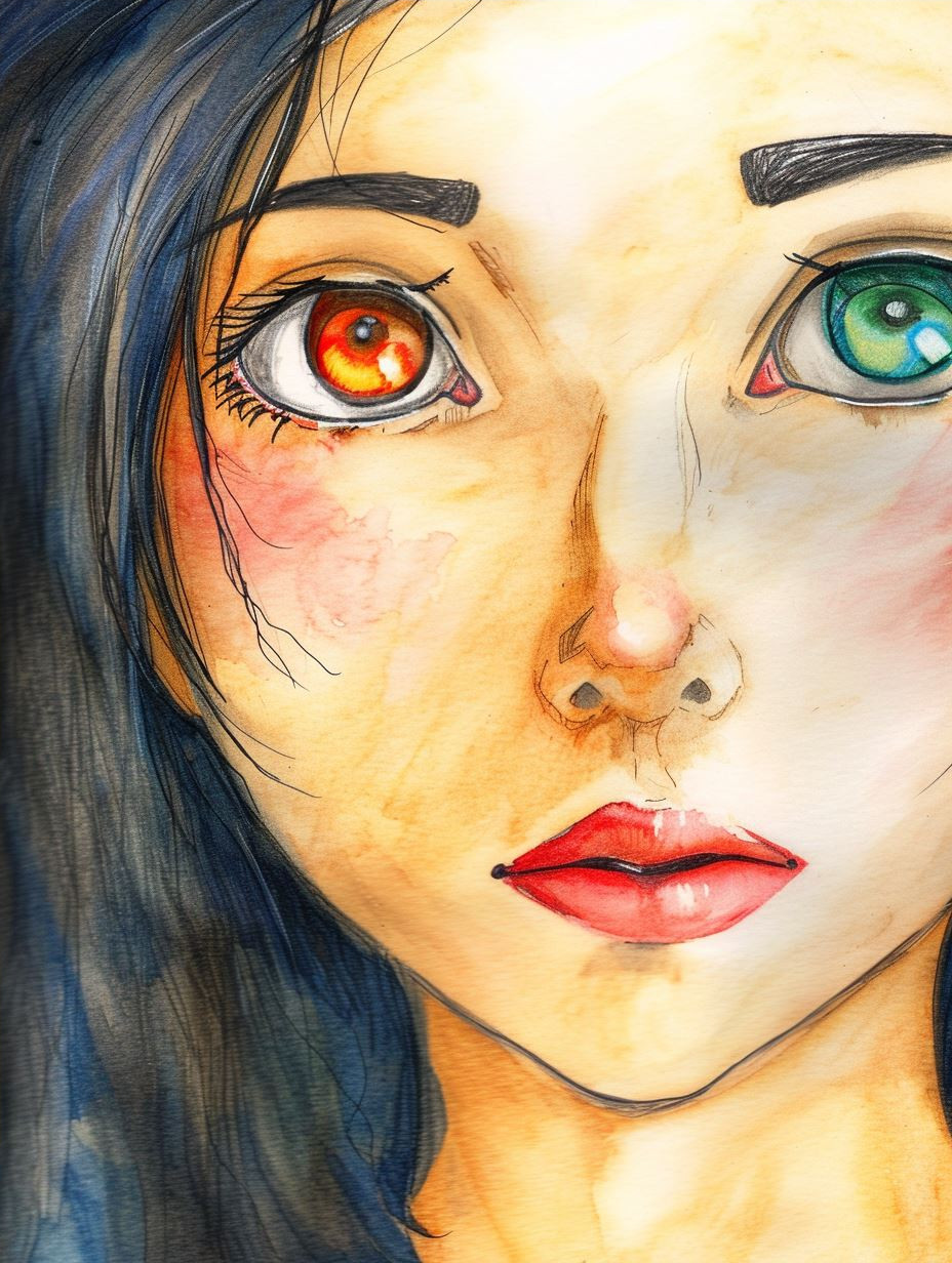 Vibrant Colored Pencil Portrait - Image 4