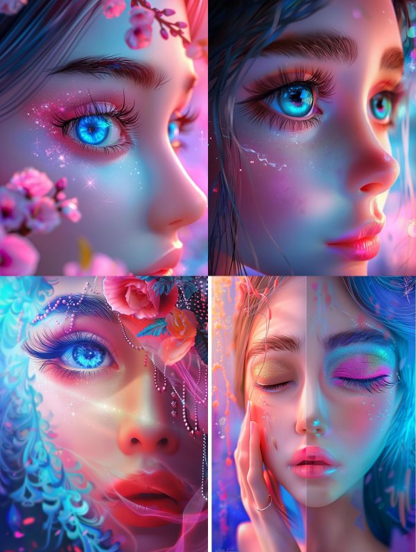 Ethereal Visions of Neon Beauty